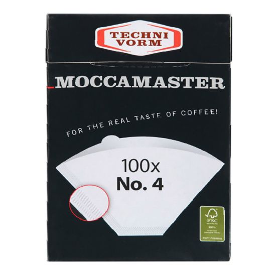 Moccamaster No. 4 paper coffee filters, 100 filters per pack